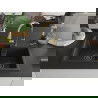 Mexen Tomas 2-compartment granite sink with a kitchen mixer tap Elia, Black/Gold metallic - 6516-75-670101-50-B