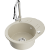 Mexen Kevin granite sink 1-bowl with drainer and Elia kitchen tap, beige - 6517-69-670101-00