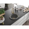 Mexen Kevin granite sink 1-bowl with drainer and Elia kitchen tap, grey - 6517-71-670101-50