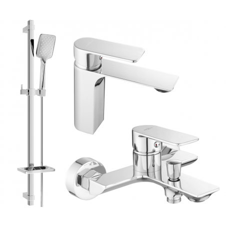 Mexen Alexa DQ62 bath set, chrome - 71203DQ62-00