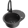 Mexen Kevin 1-compartment granite sink with a drip tray and kitchen mixer tap Elia, spotted black - 6517-76-670101-70-B