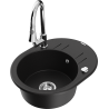 Mexen Kevin 1-compartment granite sink with a drip tray and kitchen mixer tap Elia, Black - 6517-77-670101-00