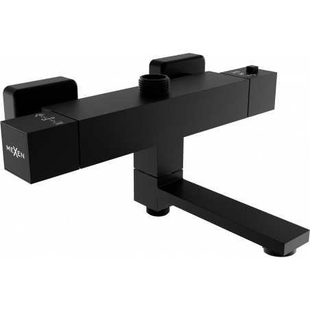 Mexen Cube thermostatic bath-shower faucet, black - 77910-70