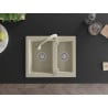 Mexen Carlos 1.5-bowl granite sink with Elia kitchen faucet, beige - 6518-69-670101-69