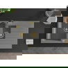 Mexen Matias 1.5-compartment granite sink with a drip tray and kitchen mixer tap Flora, Grey - 6502-71-670401-57-G