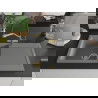 Mexen Leo 1-compartment granite sink with a drip tray and kitchen mixer tap Duo, Grey - 6501-71-671701-57-G