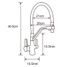 Mexen Leo 1-bowl granite sink with drainer and Duo kitchen faucet, black/silver metallic - 6501-73-671701-57-G
