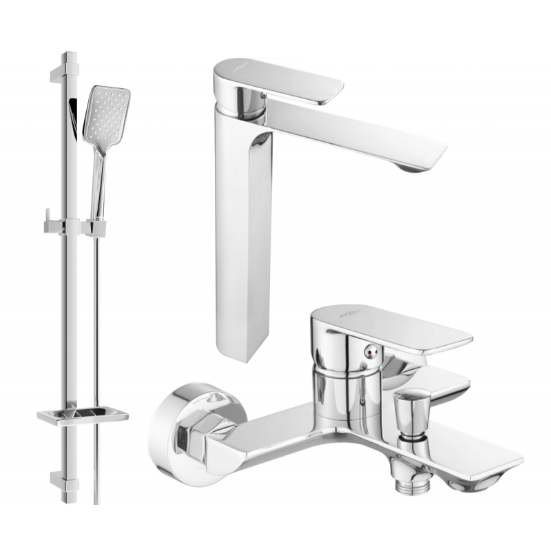 Mexen Alexa DQ62 Bath Set, Chrome - 71213DQ62-00