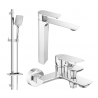 Mexen Alexa DQ62 Bath Set, Chrome - 71213DQ62-00