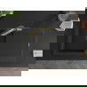 Mexen Leo granite sink with a single bowl, drainer, and Duo kitchen tap, black - 6501-77-671701-57-B