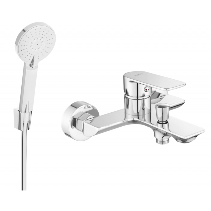 Mexen Alexa R40 bathtub mixer tap with shower head, Chrome - 7123R40-00