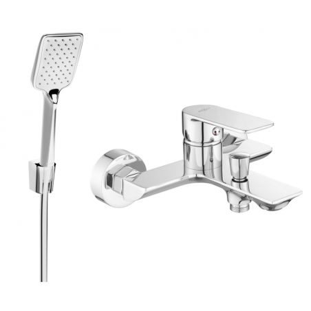 Mexen Alexa R62 bathtub mixer tap with shower head, Chrome - 7123R62-00