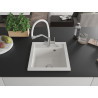 Mexen Vito granite kitchen sink 1-bowl with Duo kitchen faucet, white - 6503-20-671701-02