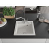 Mexen Vito 1-chamber granite sink with Duo kitchen faucet, white - 6503-20-671701-07