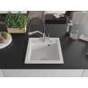 Mexen Vito granite sink 1-bowl with Duo kitchen faucet, white - 6503-20-671701-07