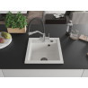 Mexen Vito 1-bowl granite sink with Duo kitchen faucet, white - 6503-20-671701-07-B