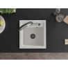 Mexen Vito 1-bowl granite sink with Duo kitchen faucet, white - 6503-20-671701-07-B