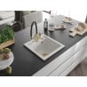 Mexen Vito 1-Bowl Granite Sink with Duo Kitchen Tap, White - 6503-20-671701-57-G