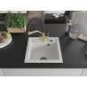 Mexen Vito 1-bowl granite sink with kitchen faucet Duo, white - 6503-20-671701-57-B