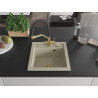 Mexen Vito 1-bowl granite sink with Duo kitchen faucet, beige - 6503-69-671701-57-G
