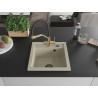 Mexen Vito 1-bowl granite sink with Duo kitchen faucet, beige - 6503-69-671701-57-B