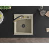 Mexen Vito 1-bowl granite sink with Duo kitchen faucet, beige - 6503-69-671701-57-B