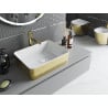 Mexen Catia countertop washbasin 48 x 38 cm, white/gold scale pattern - 21314808