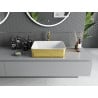 Mexen Catia countertop sink 48 x 38 cm, white/gold scale pattern - 21314808