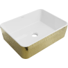 Mexen Catia countertop washbasin 48 x 37 cm, white/gold scales pattern - 21314808