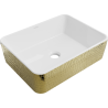 Mexen Catia countertop washbasin 48 x 38 cm, white/gold scale pattern - 21314808