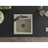 Mexen Vito 1-Bowl Granite Sink with Duo Kitchen Faucet, Beige - 6503-69-671701-70-B