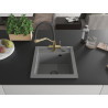Mexen Vito single-bowl granite sink with Duo kitchen faucet, gray - 6503-71-671701-57-B