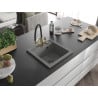 Mexen Vito 1-bowl Granite Sink with Duo Kitchen Tap, Grey - 6503-71-671701-57-B