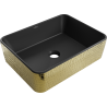 Mexen Catia countertop washbasin 48 x 37 cm, matte black/golden scale pattern - 21314878