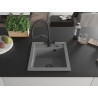 Mexen Vito 1-bowl granite sink with Duo kitchen faucet, gray - 6503-71-671701-70-B