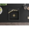 Mexen Vito 1-bowl granite sink with Duo kitchen faucet, black/silver metallic - 6503-73-671701-57-G