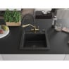 Mexen Vito 1-compartment granite sink with a kitchen mixer tap Duo, Black/ silver metallic - 6503-73-671701-57-B