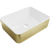Mexen Catia countertop washbasin 48 x 37 cm, white/gold line pattern - 21314817