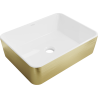 Mexen Catia countertop washbasin 48 x 38 cm, white/gold line pattern - 21314817