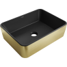 Mexen Catia countertop washbasin 48 x 37 cm, black matt/gold line pattern - 21314877