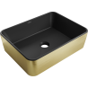 Mexen Catia countertop washbasin 48 x 37 cm, black matte/gold line pattern - 21314877