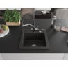 Mexen Vito granite kitchen sink 1-bowl with Duo kitchen faucet, black/gold metallic - 6503-75-671701-07