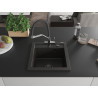 Mexen Vito granite kitchen sink 1-bowl with Duo kitchen faucet, black/golden metallic - 6503-75-671701-07-B
