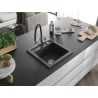 Mexen Vito 1-compartment granite sink with a kitchen mixer tap Duo, Spotted black - 6503-76-671701-07