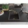Mexen Vito 1-compartment granite sink with a kitchen mixer tap Duo, Spotted black - 6503-76-671701-57-G
