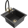 Mexen Vito 1-bowl granite sink with Duo kitchen faucet, black speckled - 6503-76-671701-57-G