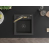 Mexen Vito granite 1-bowl kitchen sink with Duo faucet, black speckled - 6503-76-671701-57-B
