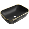 Mexen Rita countertop washbasin 45 x 32 cm, black matt/gold checked pattern - 21084579