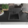 Mexen Vito granite single-bowl sink with Duo kitchen faucet, speckled black - 6503-76-671701-70-B