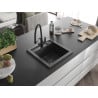 Mexen Vito 1-compartment granite sink with a kitchen mixer tap Duo, Spotted black - 6503-76-671701-70-B